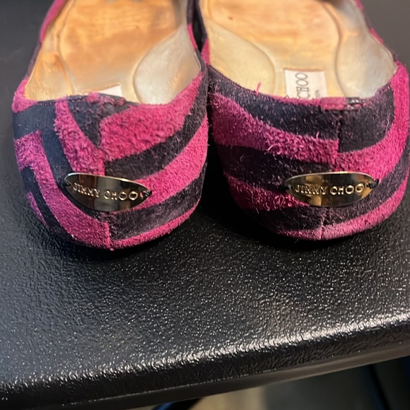 Jimmy Choo flats, pink & black zebra print, 38 - Picture 2 of 5